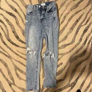 High rise straight jeans